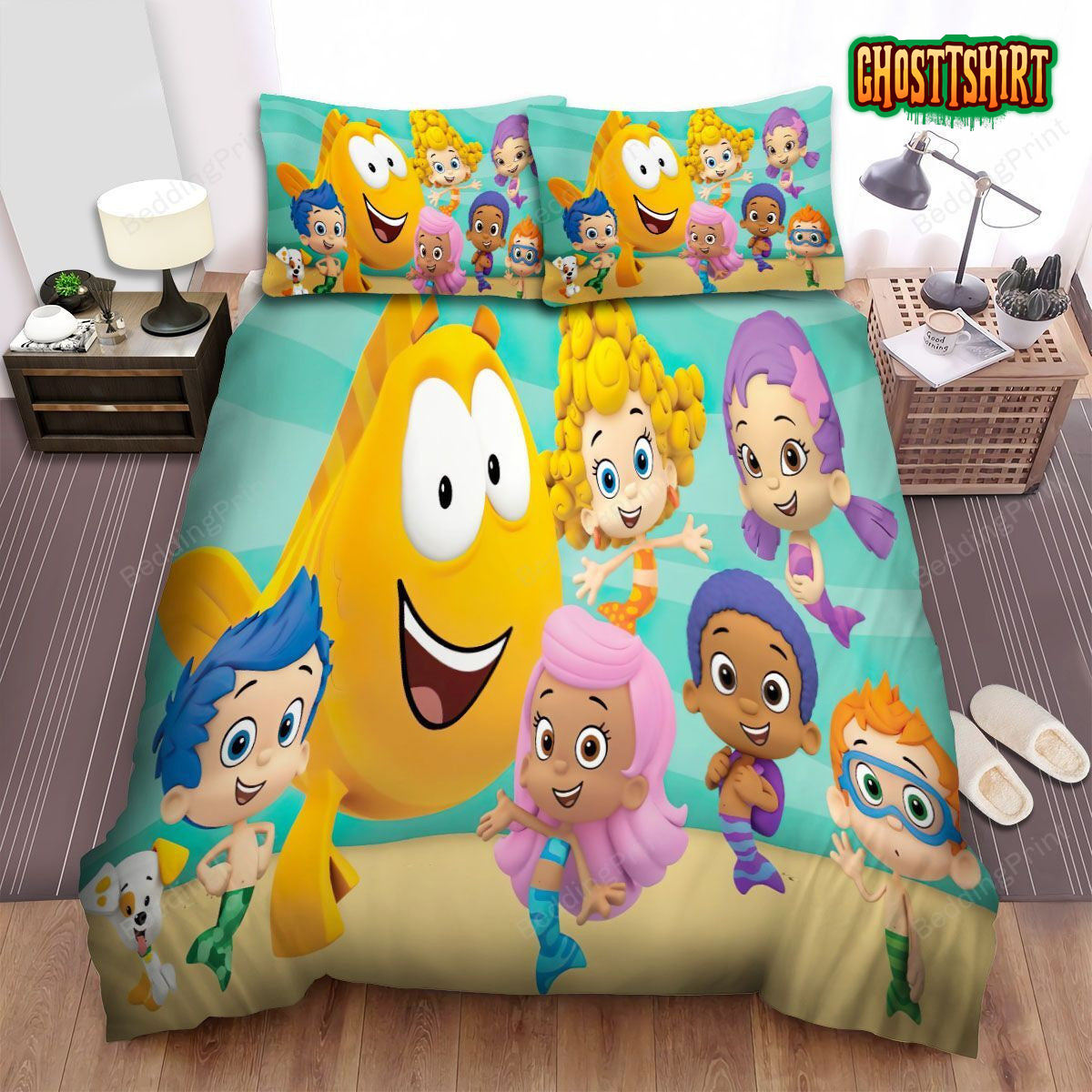 Bubble Guppies Happy Moment Bed Sheet Spread Duvet Cover Bedding Set