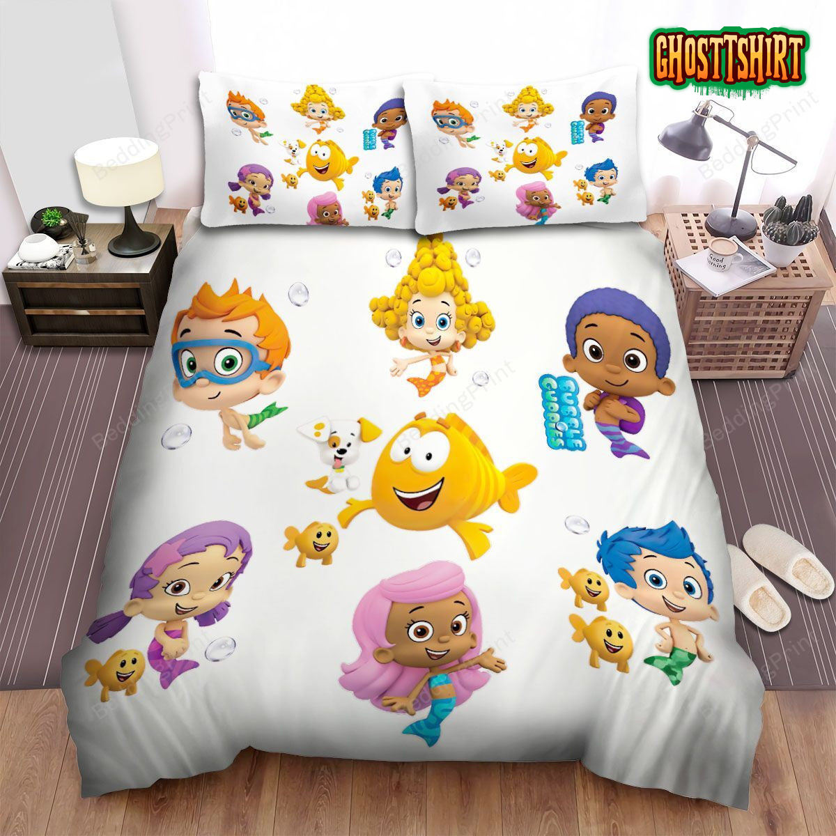 Bubble Guppies Mr. Grouper And Friends Bed Sheet Spread Duvet Cover Bedding Set