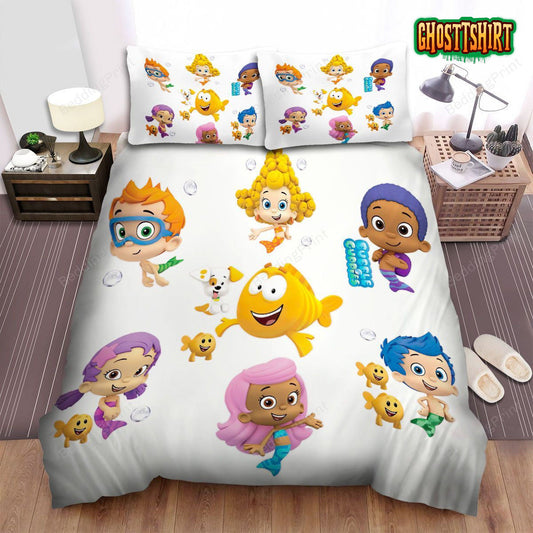 Bubble Guppies Mr. Grouper And Friends Bed Sheet Spread Duvet Cover Bedding Set