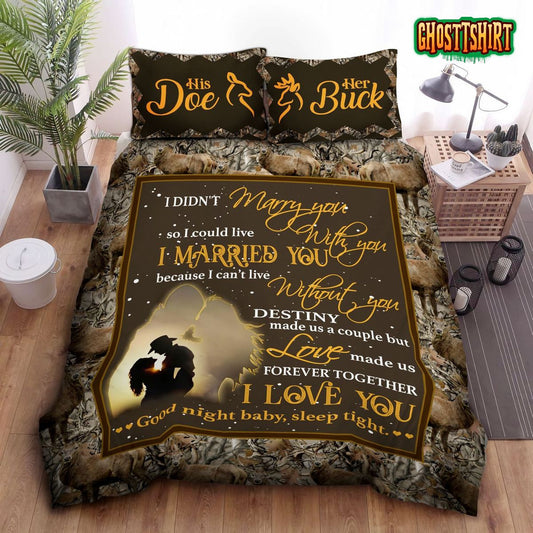 Buck N Doe Hunting Bed Sheets Duvet Cover Bedding Set