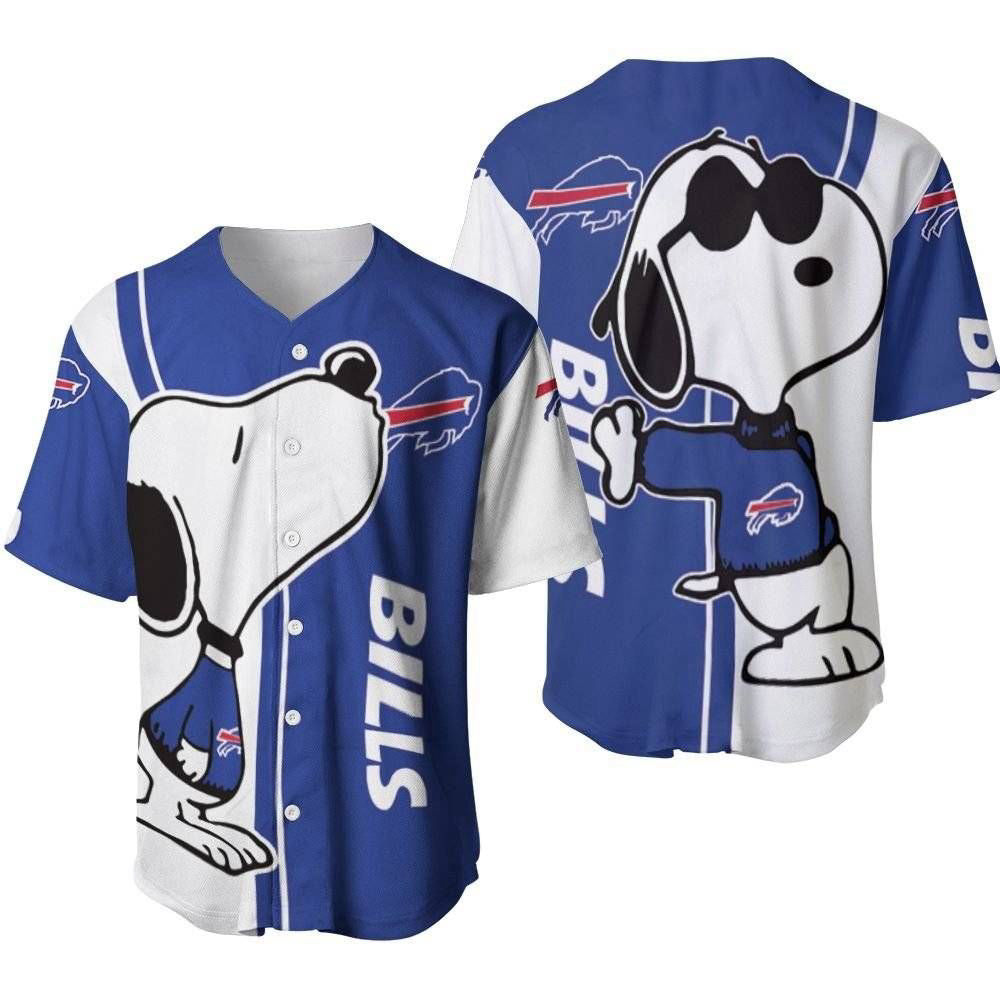Buffalo Bills Snoopy Lover Printed Baseball Jersey - Gift for Women Men - Bafud