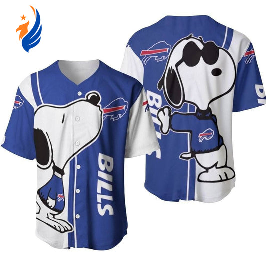 Buffalo Bills Snoopy Lover Printed Baseball Jersey - Gift for Women Men - Bafud