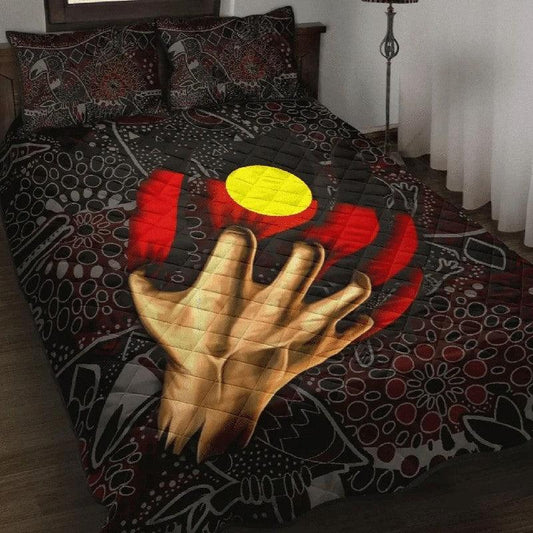 Aboriginal Flag Blood In Me Aboriginal Art Quilt Bedding Set