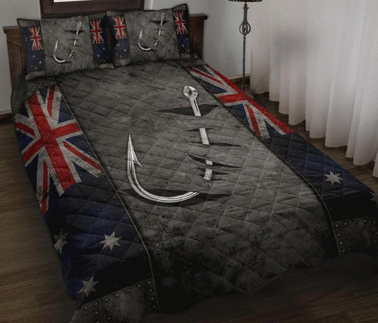 Australian Fishing Flag 3-pc Quilt Bedding Set And Merchize Covers