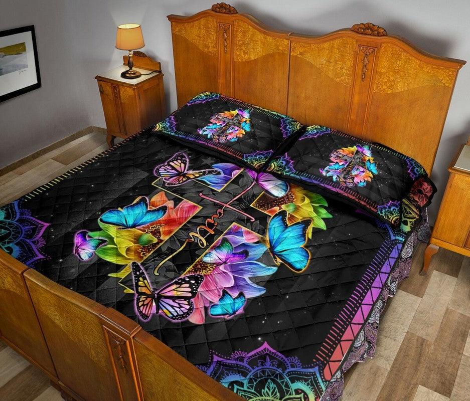 Butterfly – 3-pc Quilt Bedding Set Cross Sunflower 03