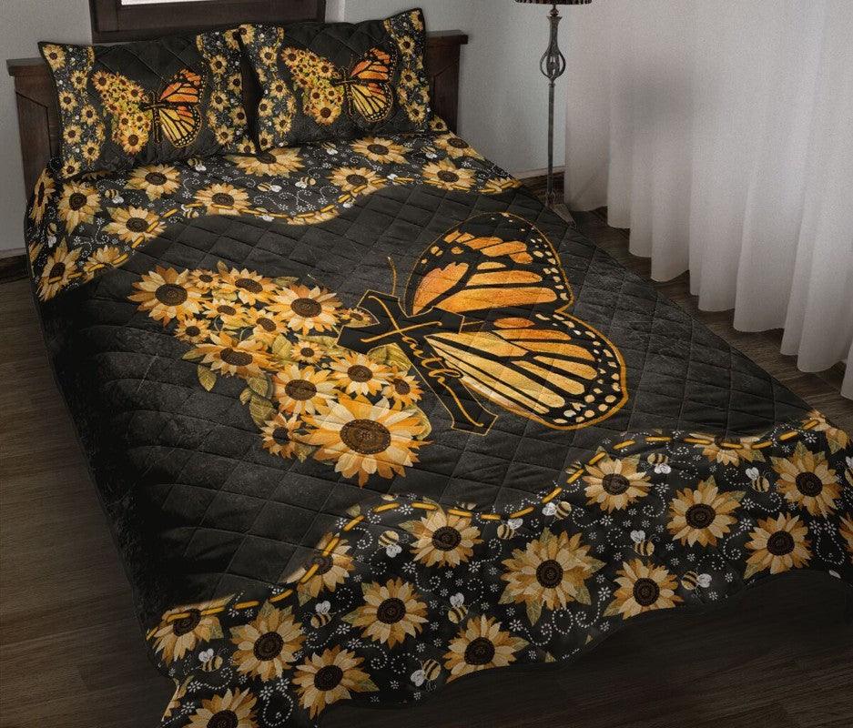 Butterfly – 3-pc Quilt Bedding Set Faith