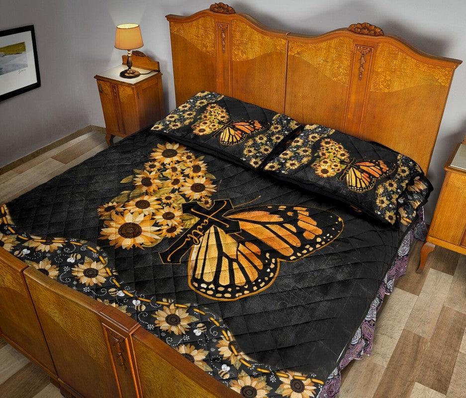 Butterfly – 3-pc Quilt Bedding Set Faith