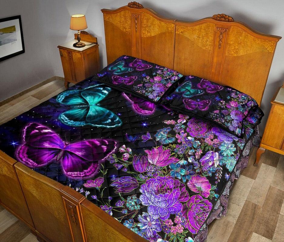 Butterfly – 3-pc Quilt Bedding Set Luxury Beauty