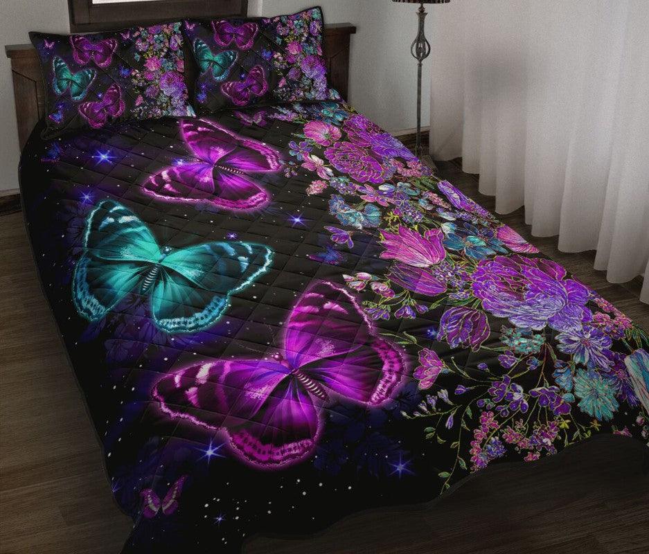 Butterfly – 3-pc Quilt Bedding Set Luxury Beauty
