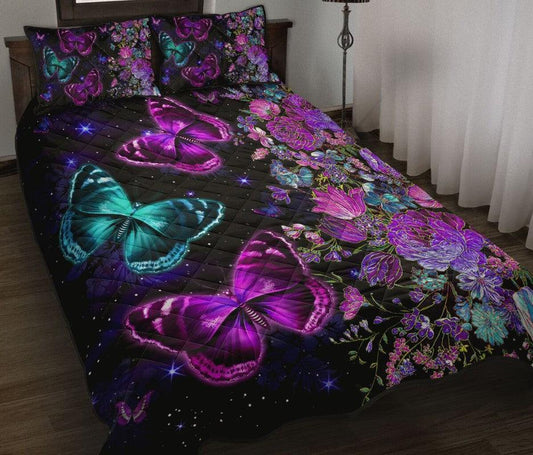 Butterfly – 3-pc Quilt Bedding Set Luxury Beauty