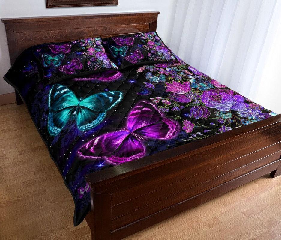 Butterfly – 3-pc Quilt Bedding Set Luxury Beauty