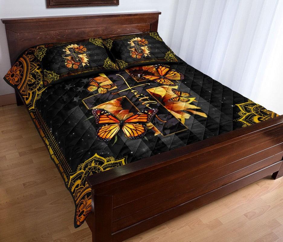 Butterfly – 3-pc Quilt Bedding Set Sunflower 02