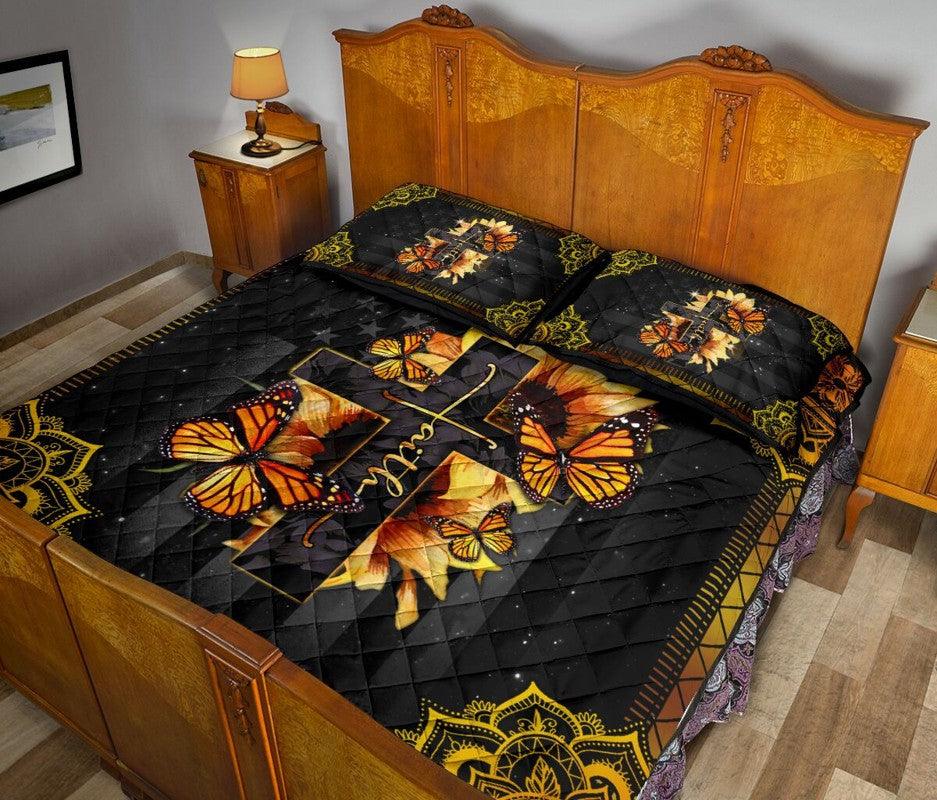 Butterfly – 3-pc Quilt Bedding Set Sunflower 02