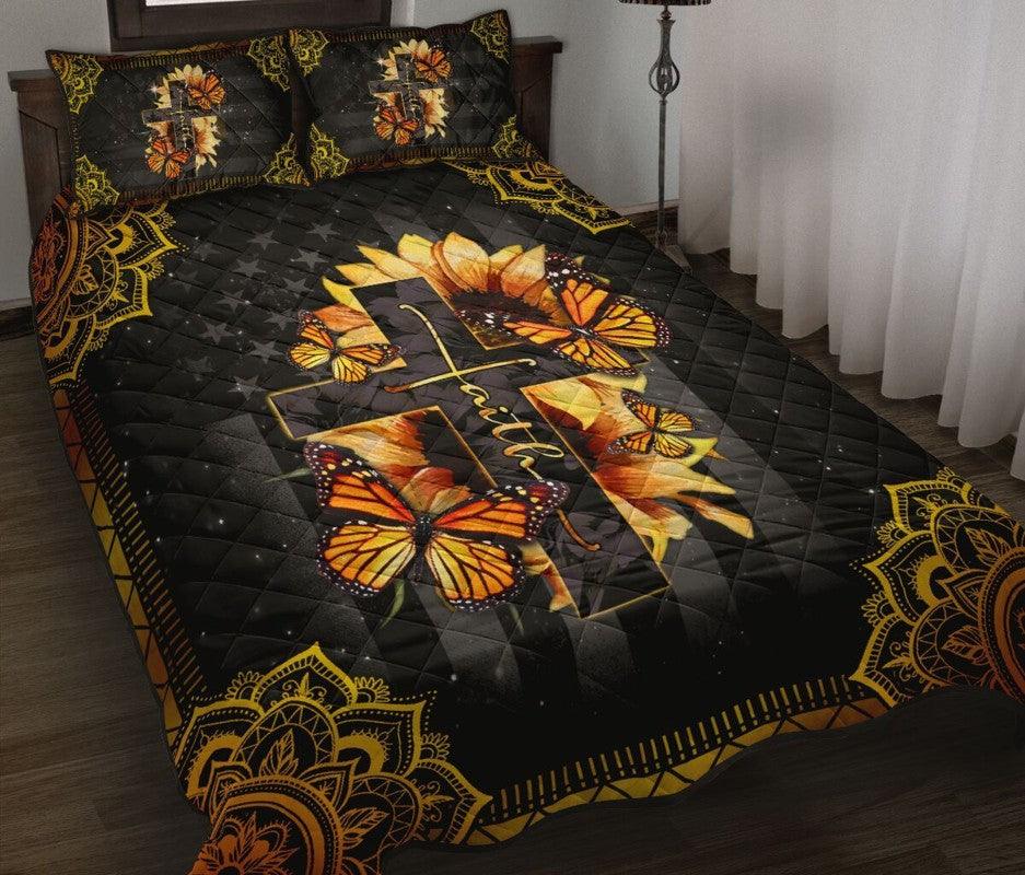 Butterfly – 3-pc Quilt Bedding Set Sunflower 02