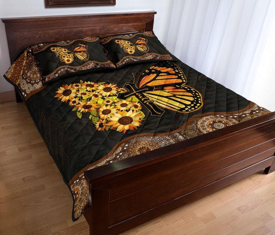 Butterfly – 3-pc Quilt Bedding Set Sunflower