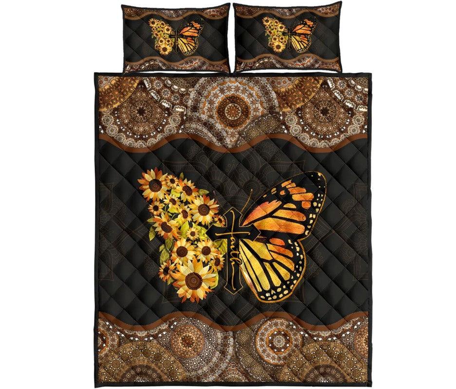 Butterfly – 3-pc Quilt Bedding Set Sunflower