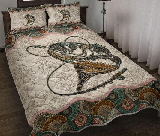 Fishing 3-pc Quilt Bedding Set