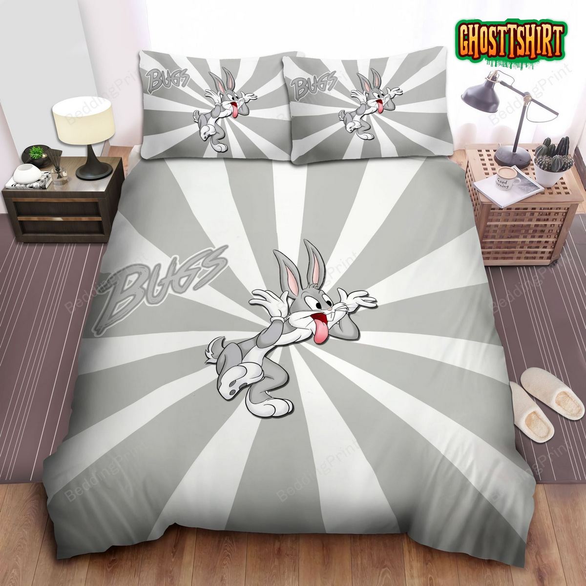 Bugs Bunny Provoking Face Bed Sheets Duvet Cover Bedding Set