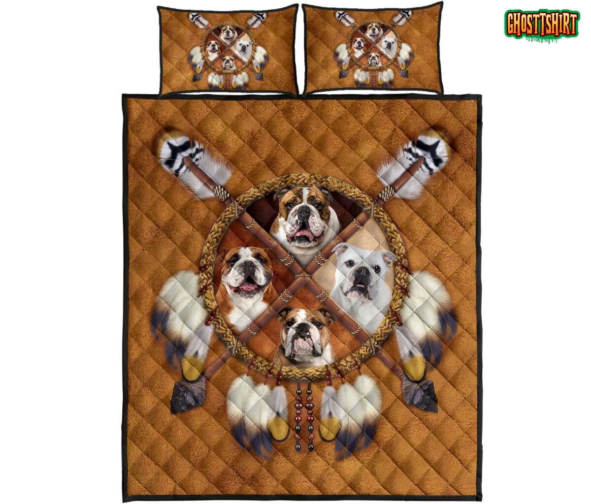 Bulldog Native American Bedding Set
