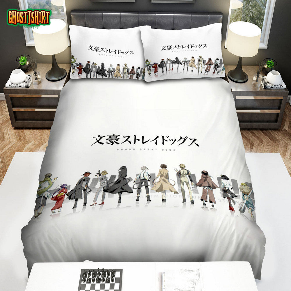 Bungou Stray Dogs Back View Characters Bed Sheets Spread Comforter Duvet Cover Bedding Set