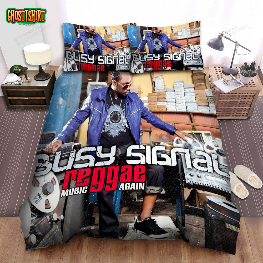 Busy Signal Reggae Music Again Album Music Bed Sheets Spread Comforter Duvet Cover Bedding Set