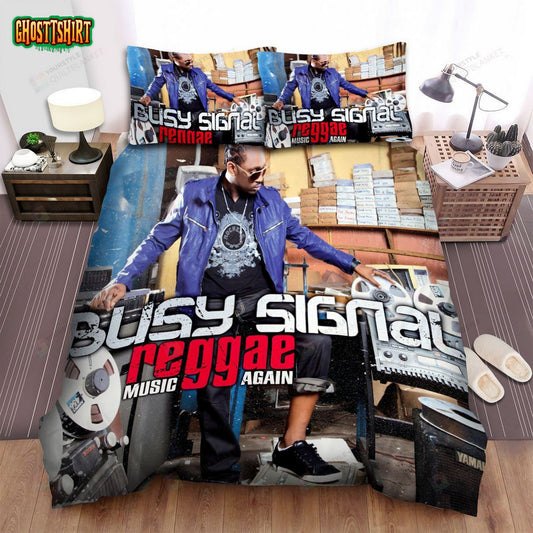 Busy Signal Reggae Music Again Album Music Bed Sheets Spread Comforter Duvet Cover Bedding Set