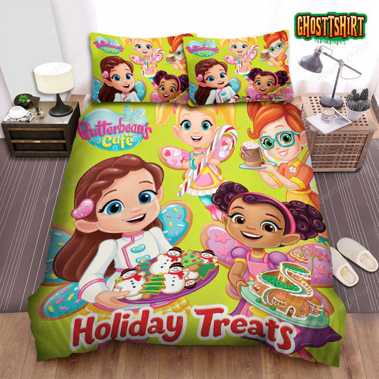 Butterbean's Cafe Holiday Treats Bed Sheets Spread Duvet Cover Bedding Set