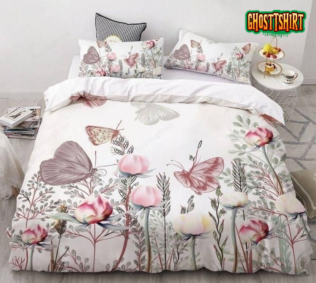 Butterflies Bed Sheets Duvet Cover Bedding Set