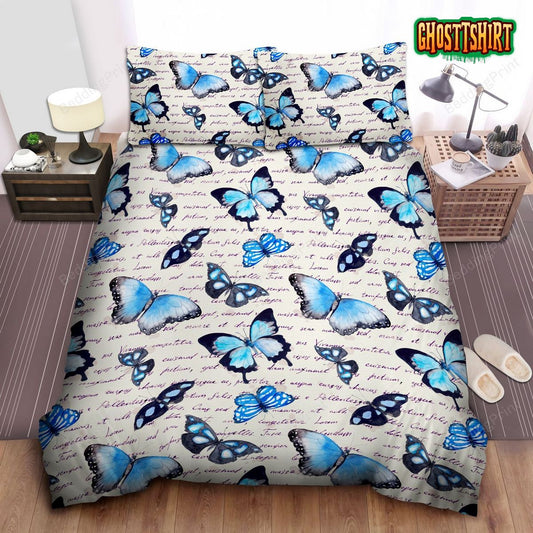 Butterfly Blue Bedding Set