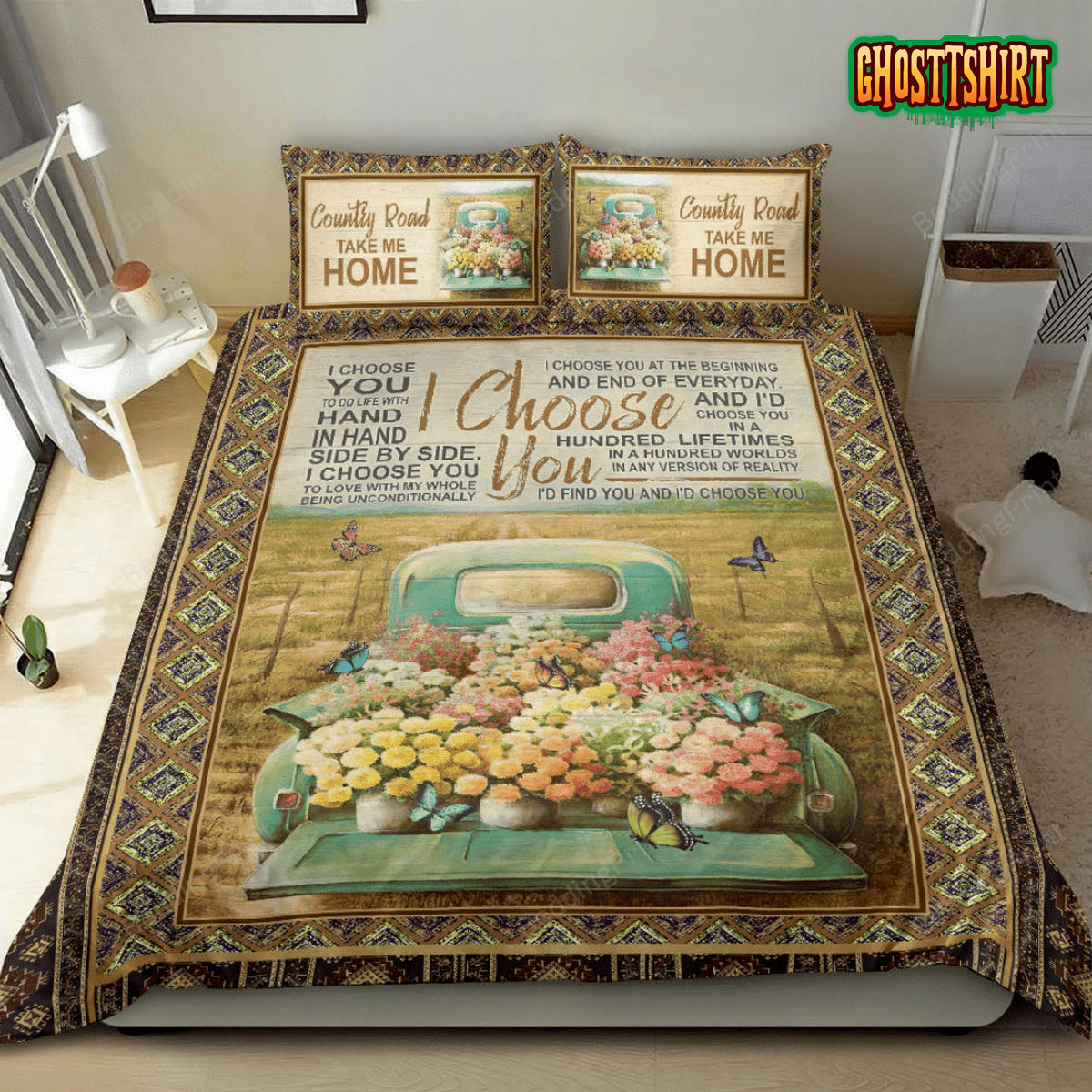 Butterfly Flower Garden With Love Duvet Cover Bedding Set