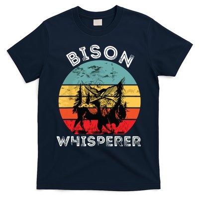 Bison Whisperer Buffalo Cattle Vintage Retro Sunset Colorado T-Shirt