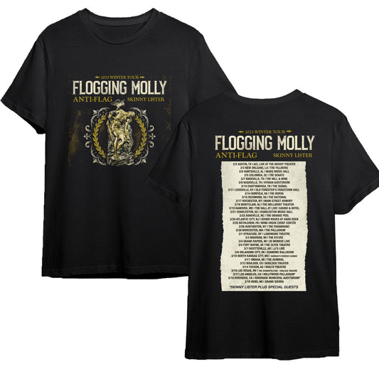 2023 Winter Tour Flogging Molly T-Shirt, Vintage Flogging Molly Band Shirt