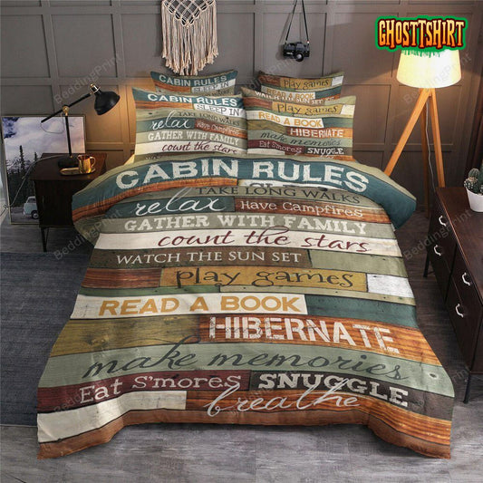 Cabin Rules Bed Sheets Duvet Cover Bedding Set