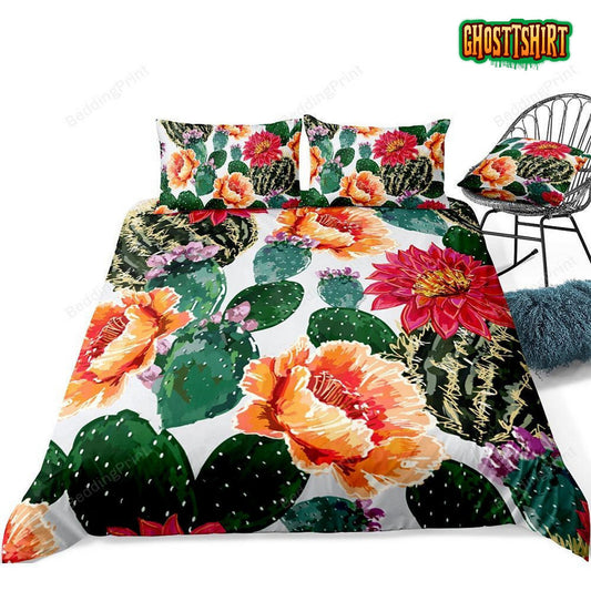 Cactus Flower Bed Sheets Duvet Cover Bedding Set