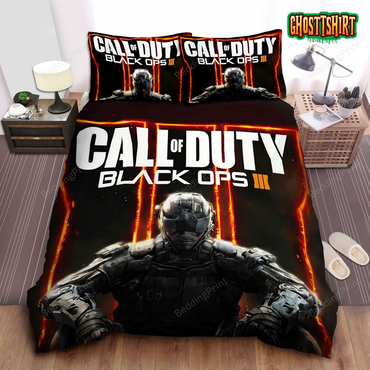 Call Of Duty Black Ops 3 Character Sitting Bed Sheets Duvet Cover Bedding Set