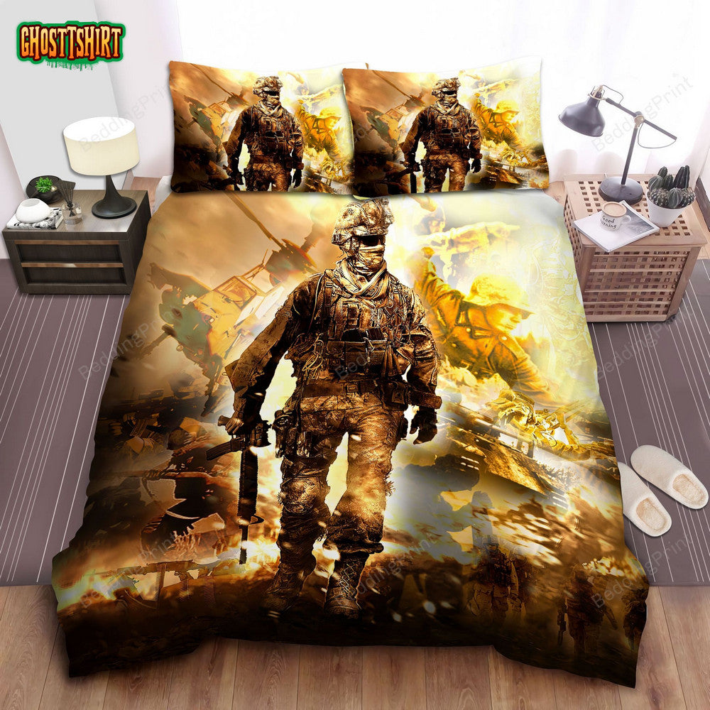 Call Of Duty, Modern Warfare 2 Wallpaper Bed Sheets Duvet Cover Bedding Set