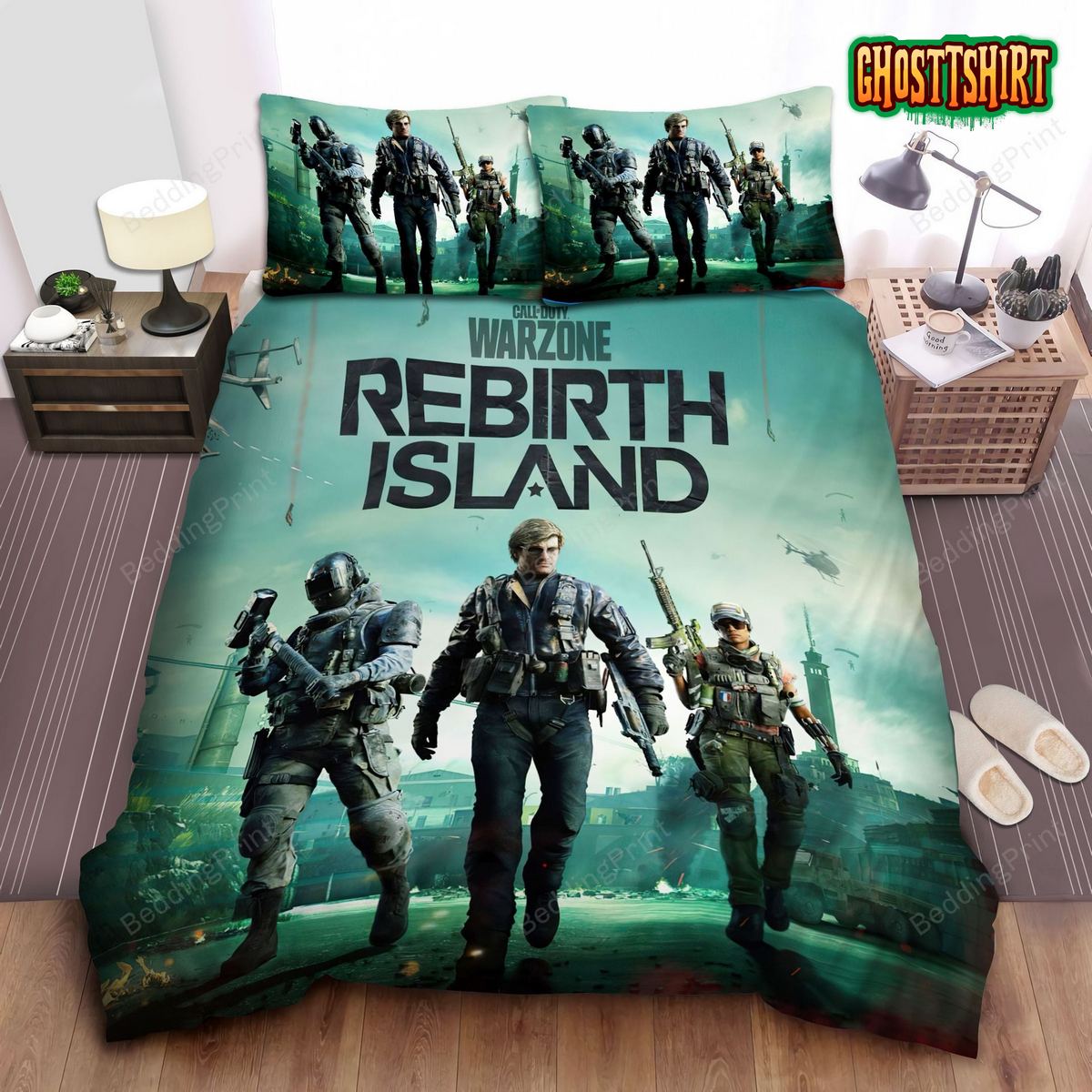Call Of Duty, Rebirth Island Bed Sheets Duvet Cover Bedding Set