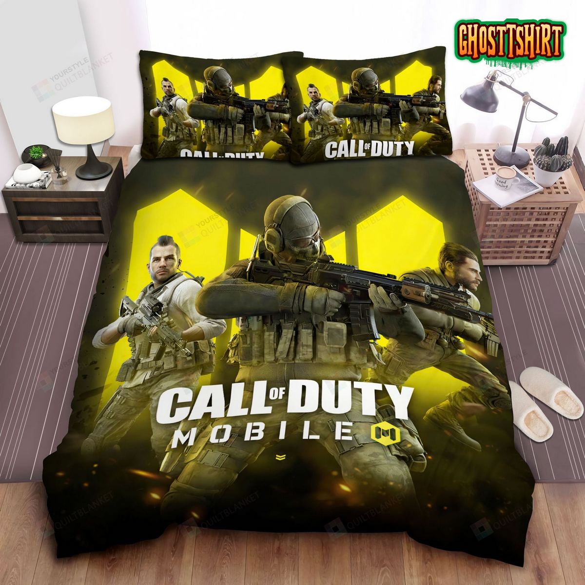 Call Of Duty, Skull Mask Mobile Game Bed Sheets Duvet Cover Bedding Set