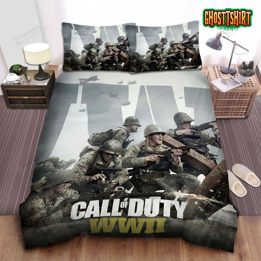 Call Of Duty, Ww 2 Army Firebreak Bed Sheets Duvet Cover Bedding Set