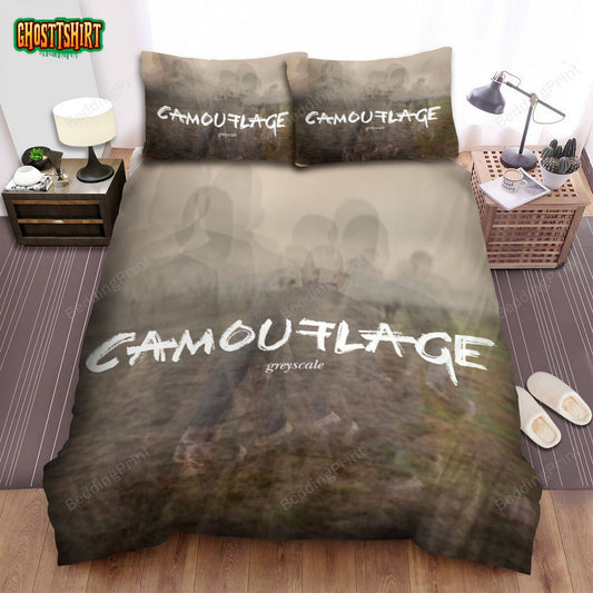 Camouflage Band Album Greyscale Bed Sheets Duvet Cover Bedding Set