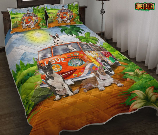 Camping Bull Terrier Bedding Set