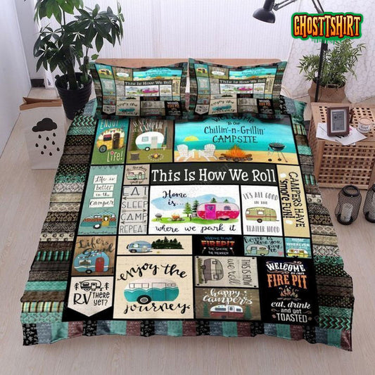 Camping This Is How We Roll Bed Sheets Duvet Cover Bedding Set