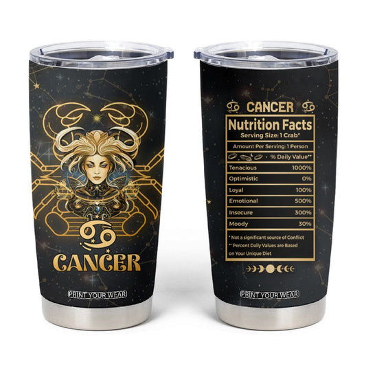 Cancer Zodiac Tumbler Cup Celestial Constellation Astrology Horoscope Galaxy TB02