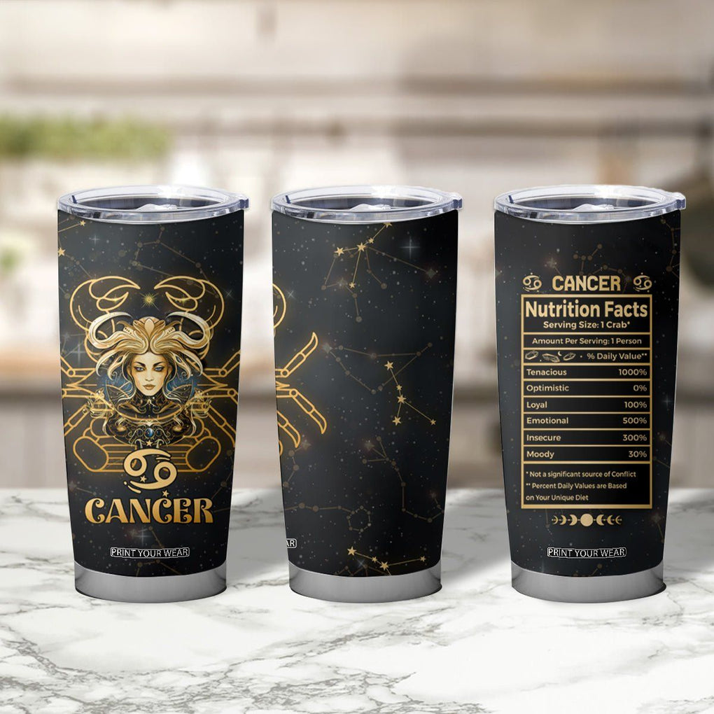 Cancer Zodiac Tumbler Cup Celestial Constellation Astrology Horoscope Galaxy TB02