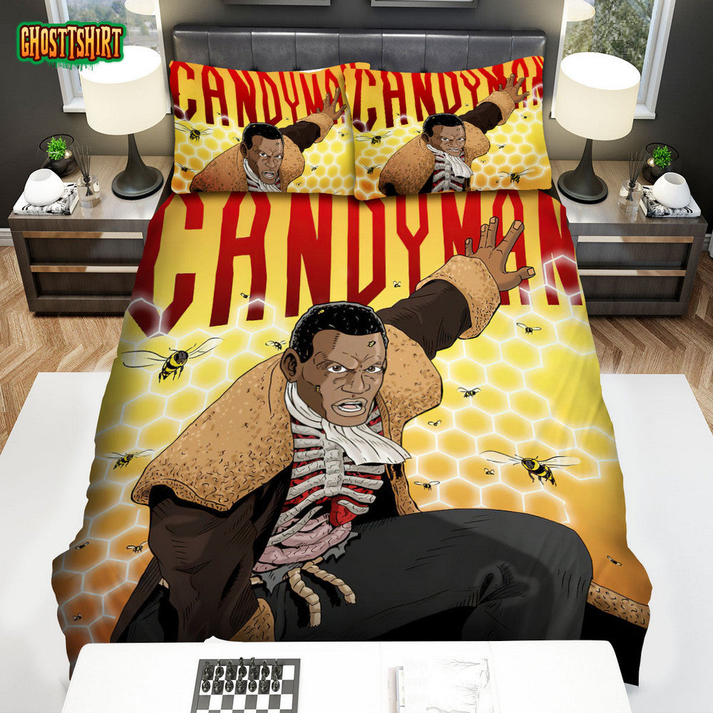 Candyman (1992) Movie Poster Artwork 4 Bed Sheets Spread Comforter Duvet Cover Bedding Set
