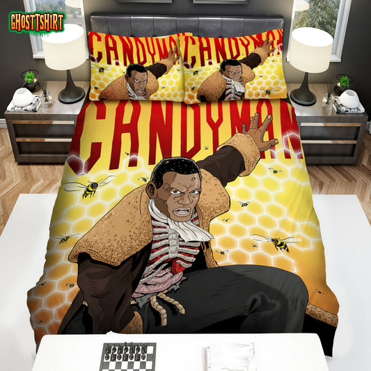 Candyman (1992) Movie Poster Artwork 4 Bed Sheets Spread Comforter Duvet Cover Bedding Set
