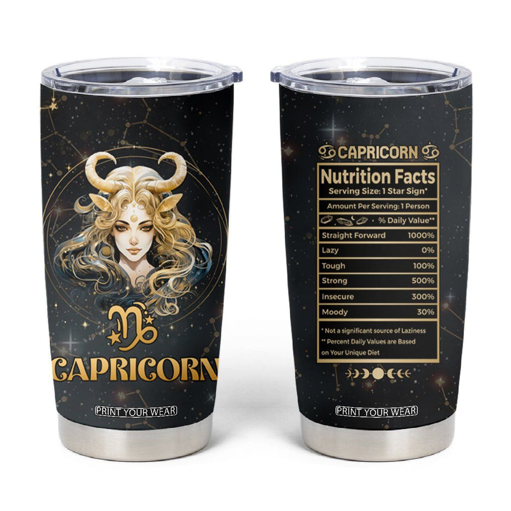 Capricorn Zodiac Tumbler Cup Celestial Constellation Astrology Horoscope Galaxy TB02