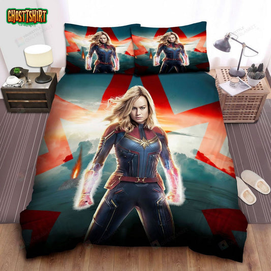 Captain Marvel By Brie Larson In 2019 Movie Bed Sheets Spread Comforter Duvet Cover Bedding Set