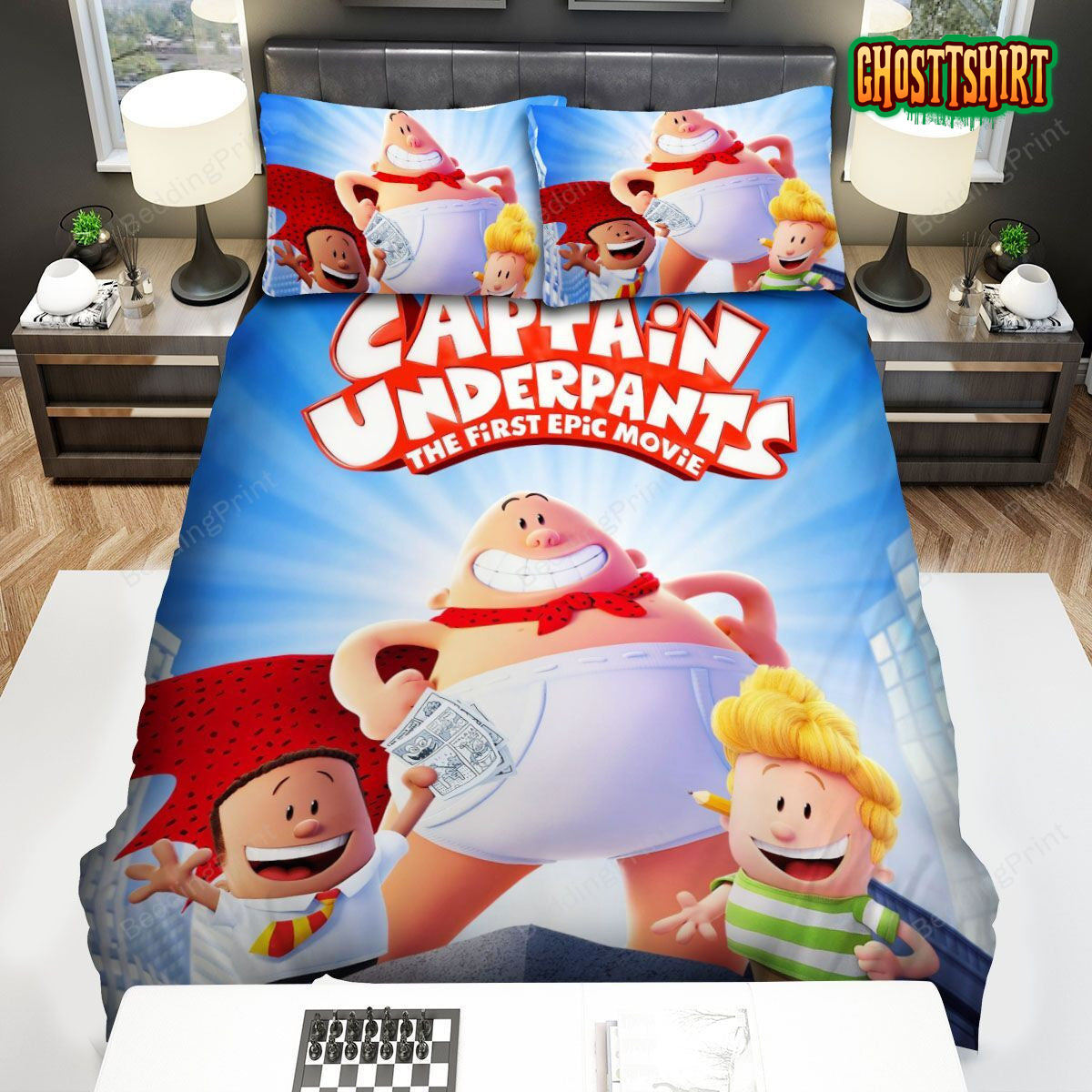 Captain Underpants Characters Bed Sheets Duvet Cover Bedding Set