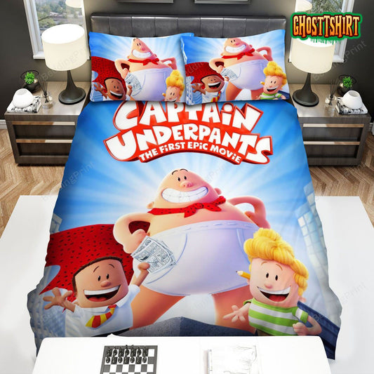 Captain Underpants Characters Bed Sheets Duvet Cover Bedding Set